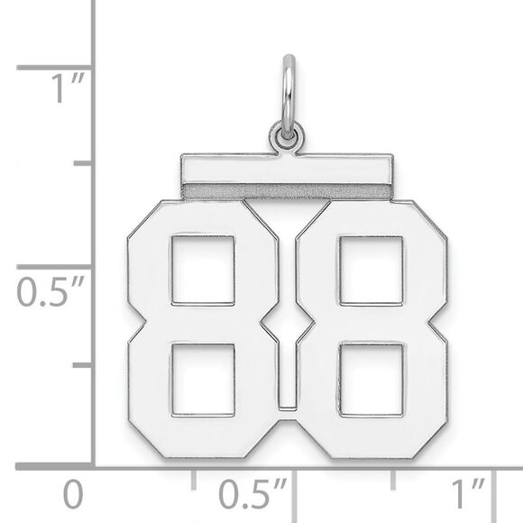 Sterling Silver, Athletic Collection, Large Polished Number 88 Pendant - Picture 4 of 5